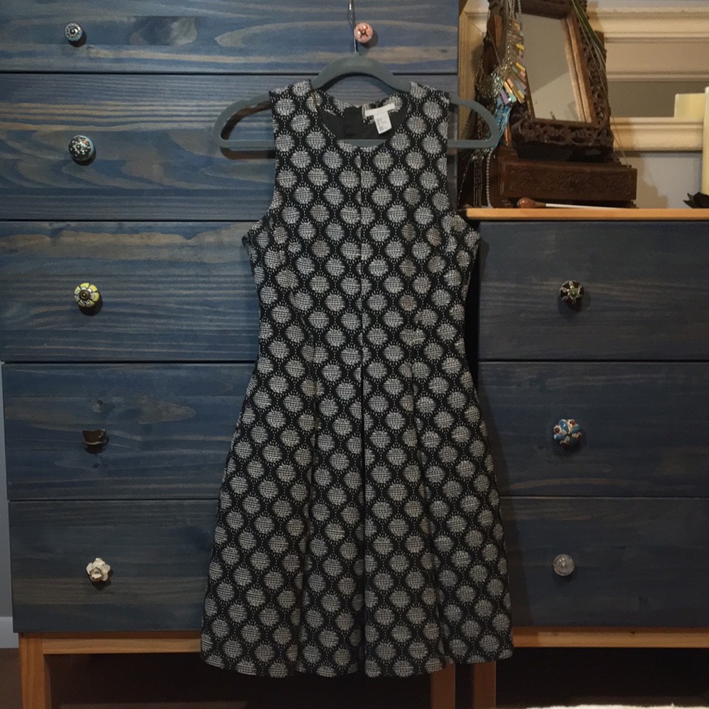 H&M, B&W printed party dress, POCKETS! 😍